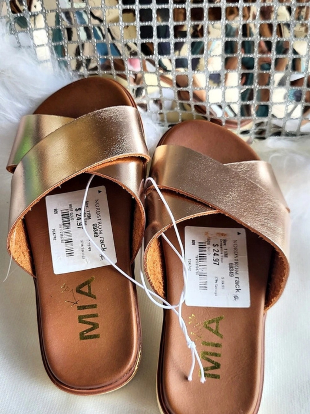 MIA Saige Platform Slide Sandal Gold US 11M Kids.